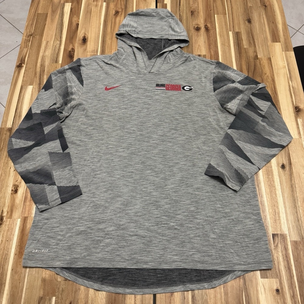 Gerogia Bulldogs Hoodie Mens XL Nike Gray Lightweight Pullover College Football